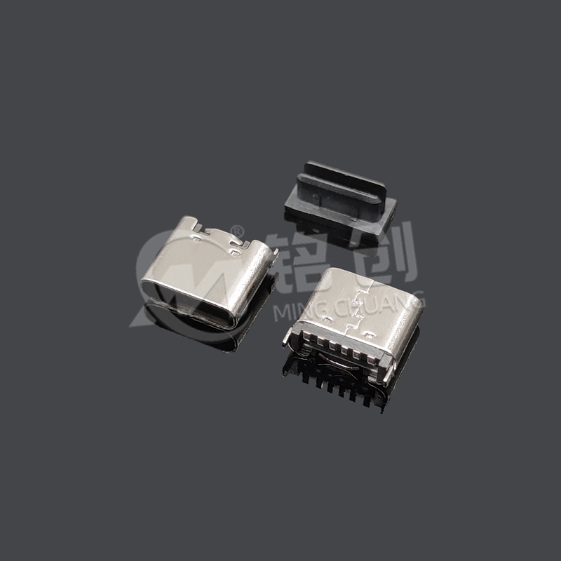 TYPE C母座6PIN 立贴 L=7.4 无弹 201 黄铜 LCP