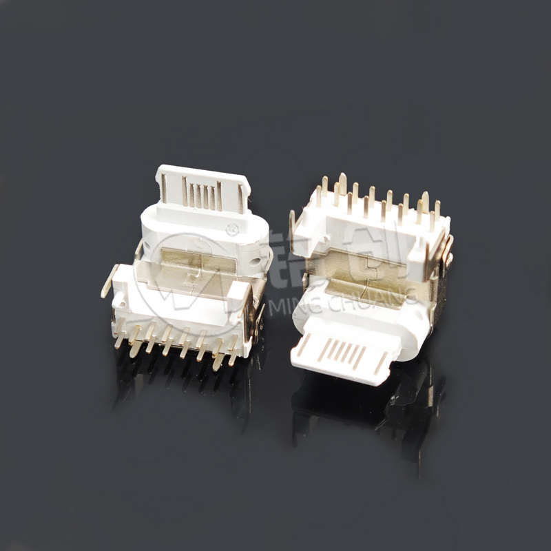 TYPE C母座16PIN 苹果款 板上垫高 美规 旧款 带中夹片 20W