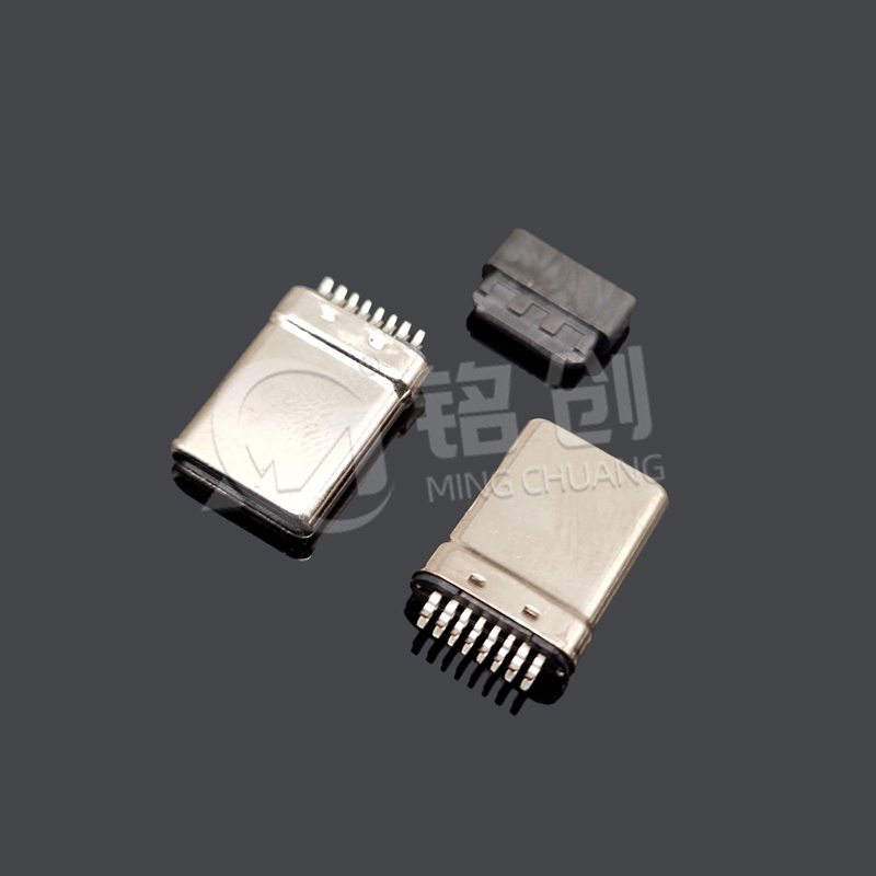 TYPE C公头16PIN 夹板0.8 L=10.8 拉伸 无地线