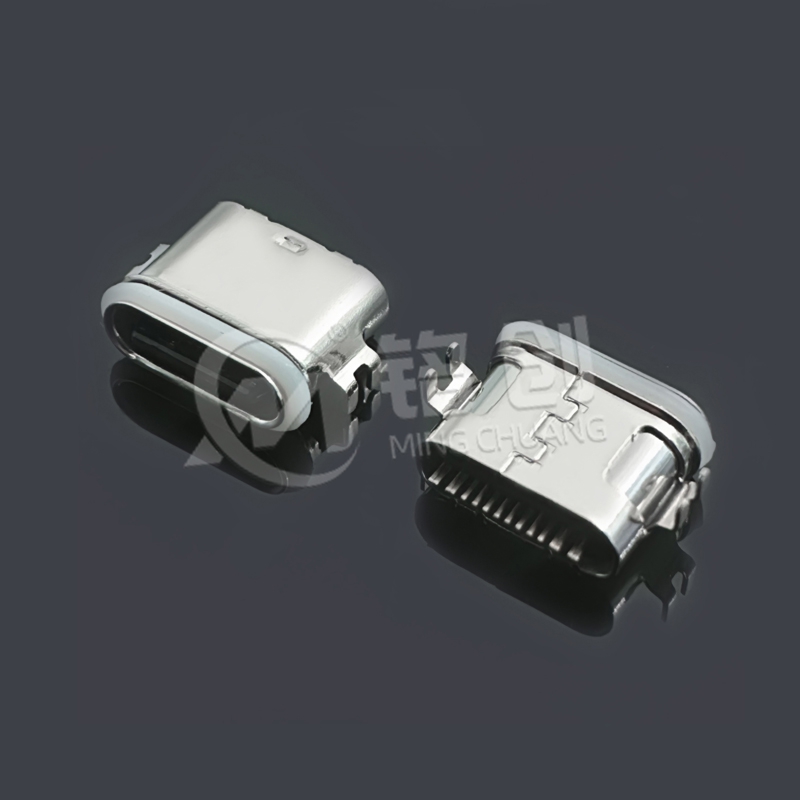 防水TYPE C母座16PIN 沉板1.4双外壳 L=7.45