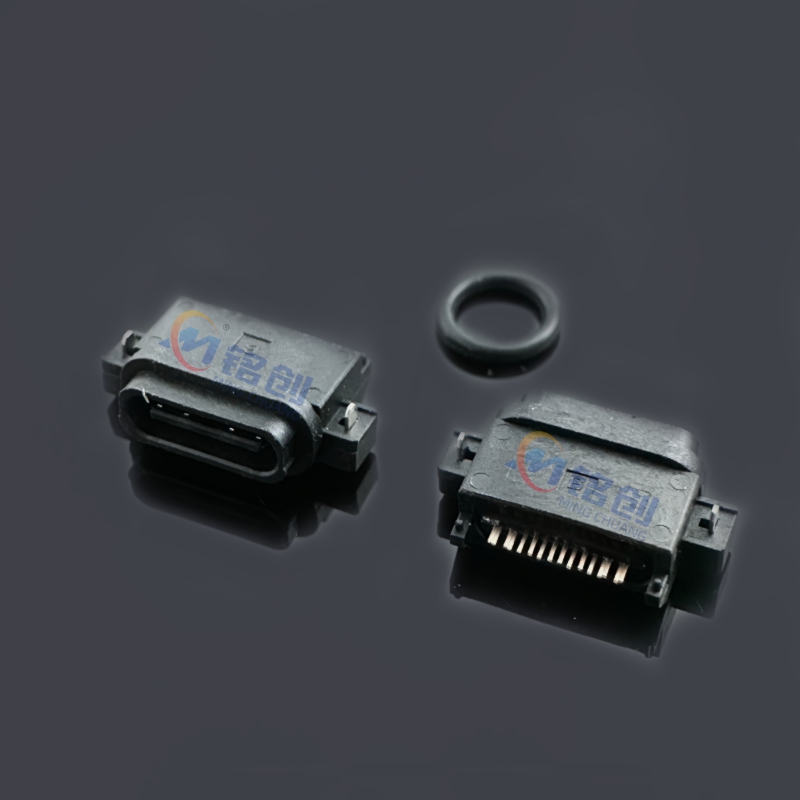 防水Type-C母座 16Pin 沉板1.65全塑 L=9.0 USB接口